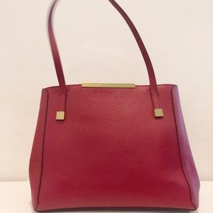 Sold Red J.Crew leather tote purse satchel bag